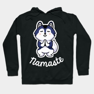 Husky Namaste Yoga Dog Lover Malamute Hoodie